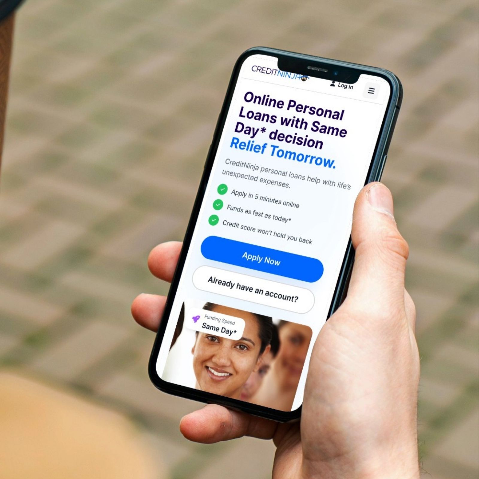 A woman reviewing personal loan options on her phone